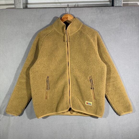 Fjallraven Jackets & Blazers - Fjallraven Vardag Pile Fleece Jacket Womens M Buckwheat Brown Full Zip Hiking
